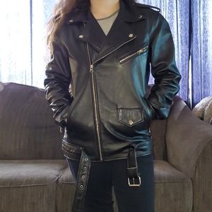 Mens real leather jacket